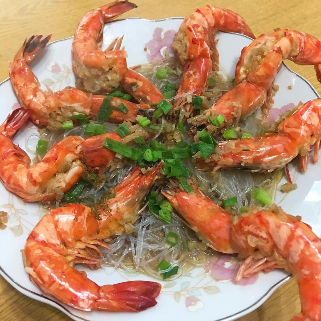 蒜蓉粉丝蒸黑虎虾