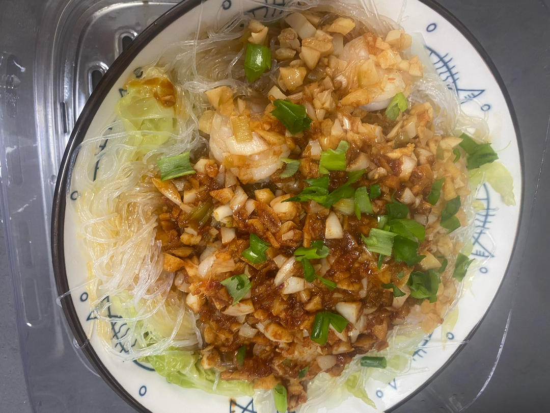 蒜蓉白菜粉丝虾煲