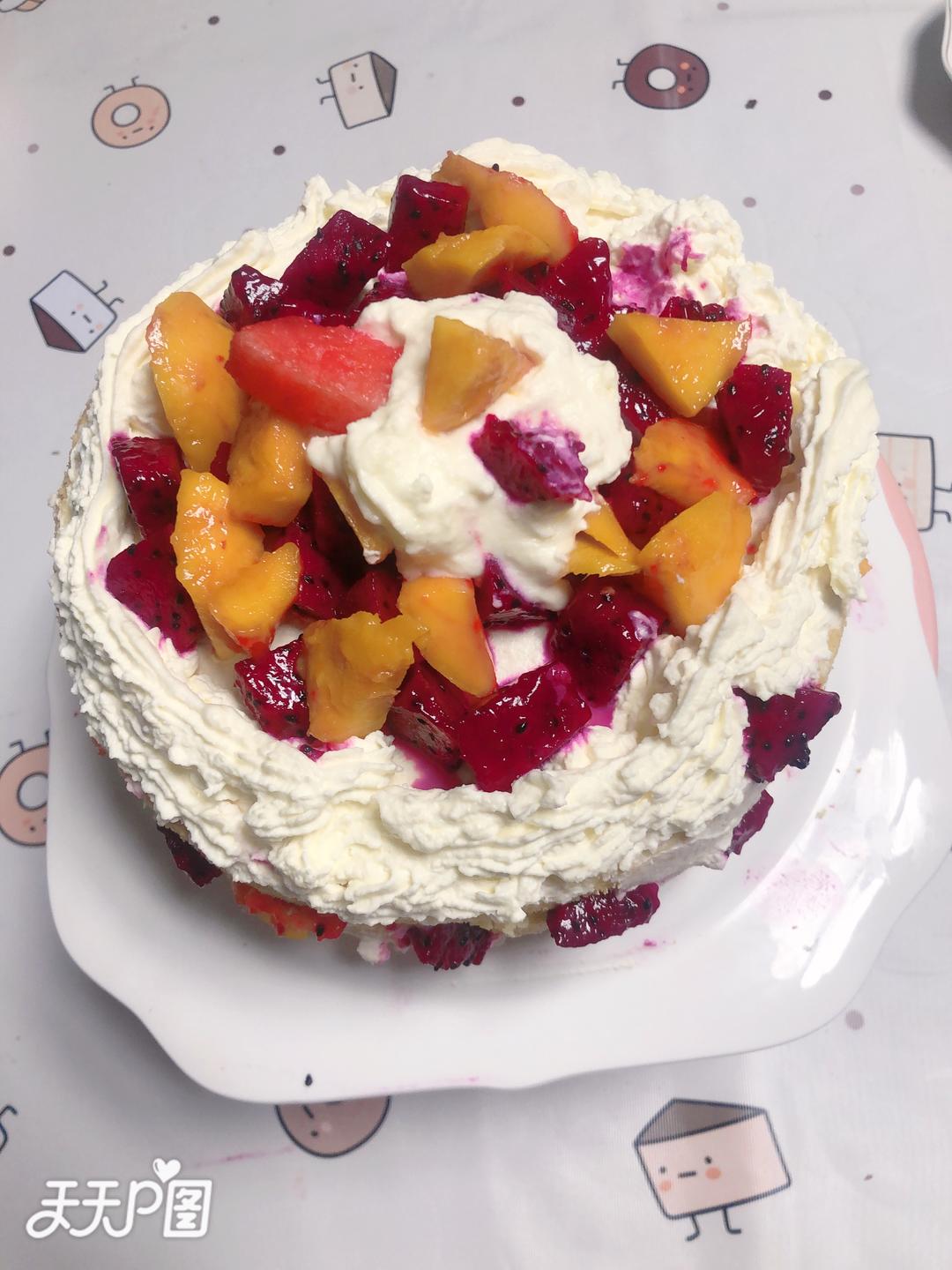 懒人奶油双果裸体蛋糕的做法