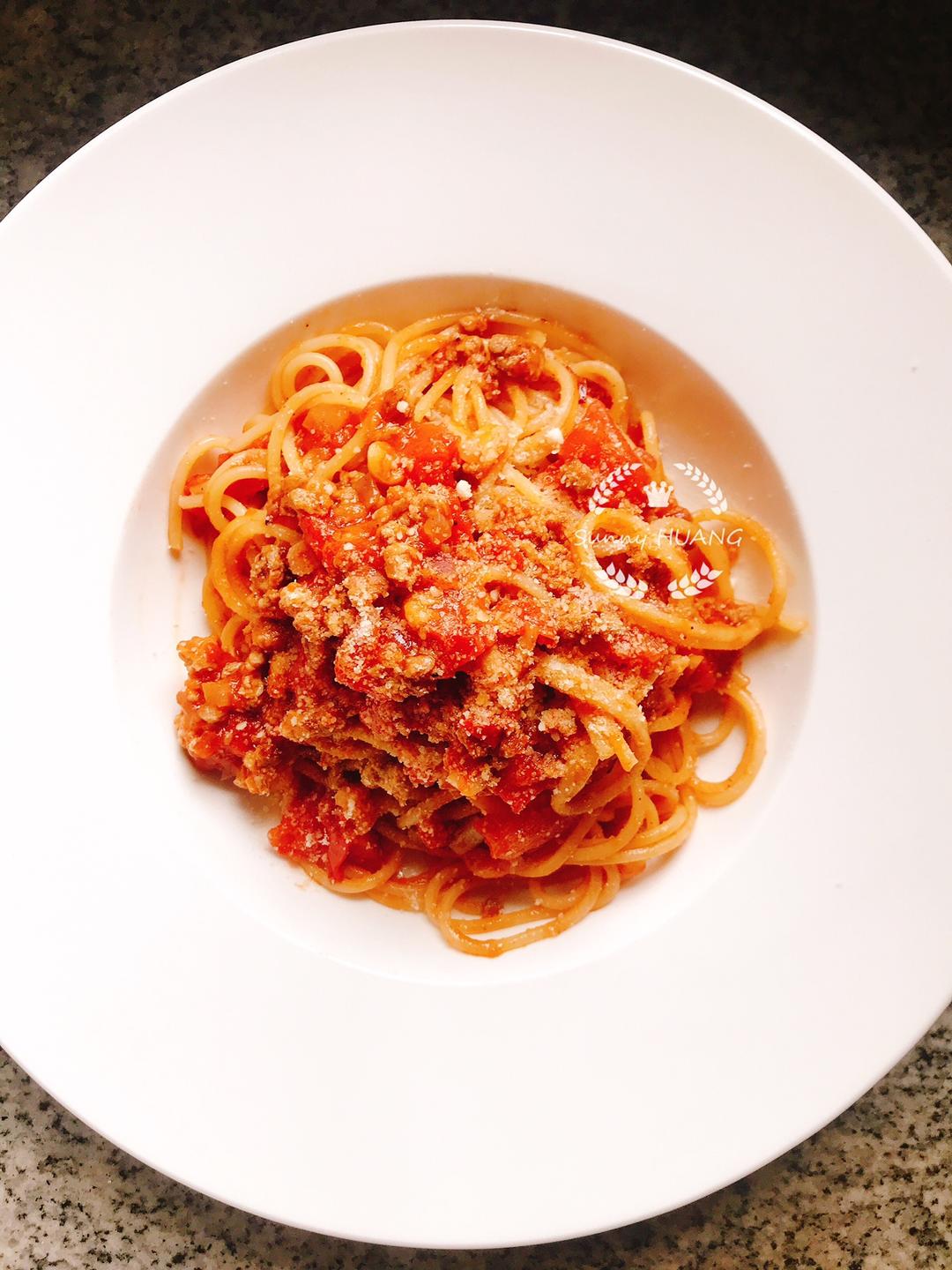 适合减肥吃的低gi面食,番茄肉酱意粉