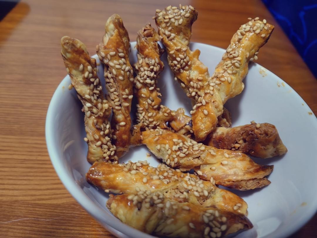 巧克力、花生酱扭扭酥，手抓饼版小点心