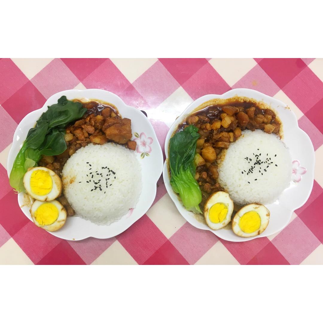 洋葱酥卤肉饭