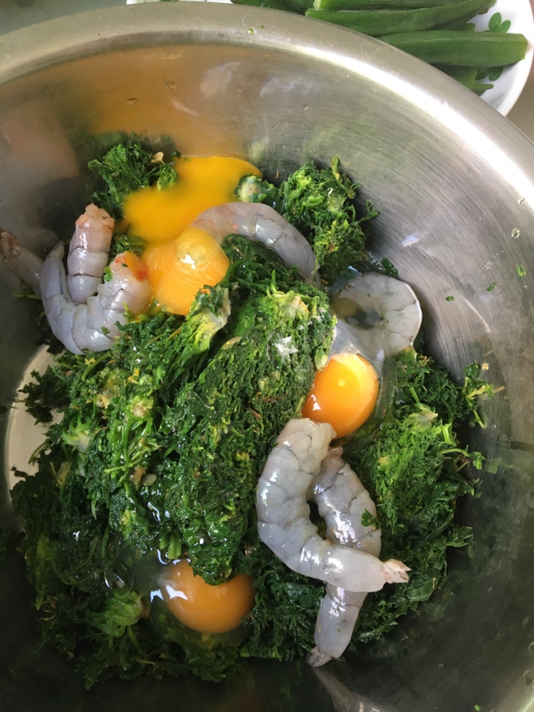 野菜（荠菜）虾仁汤的做法