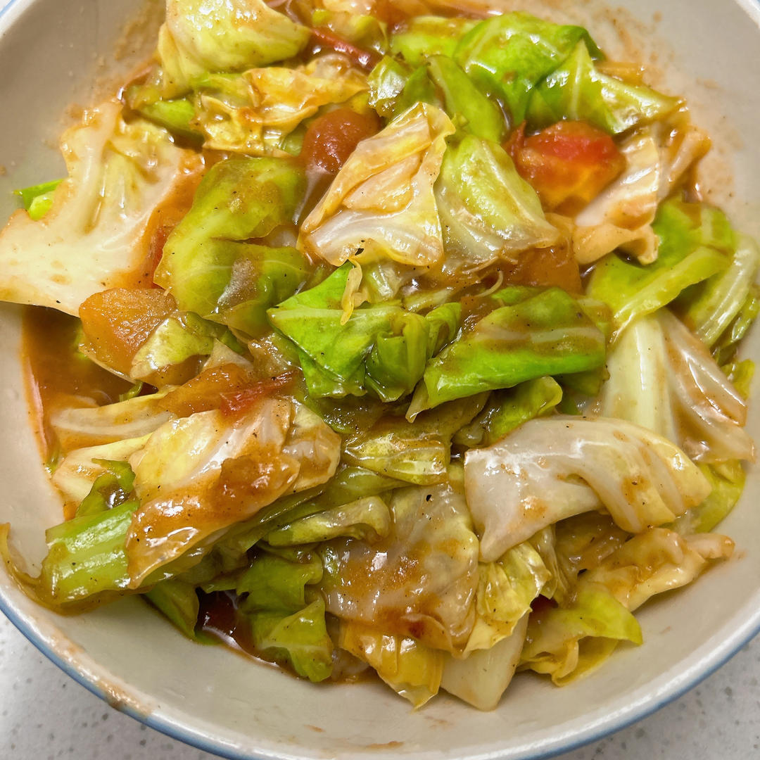 巨巨巨好吃的旧菜新做—西红柿炒圆白菜