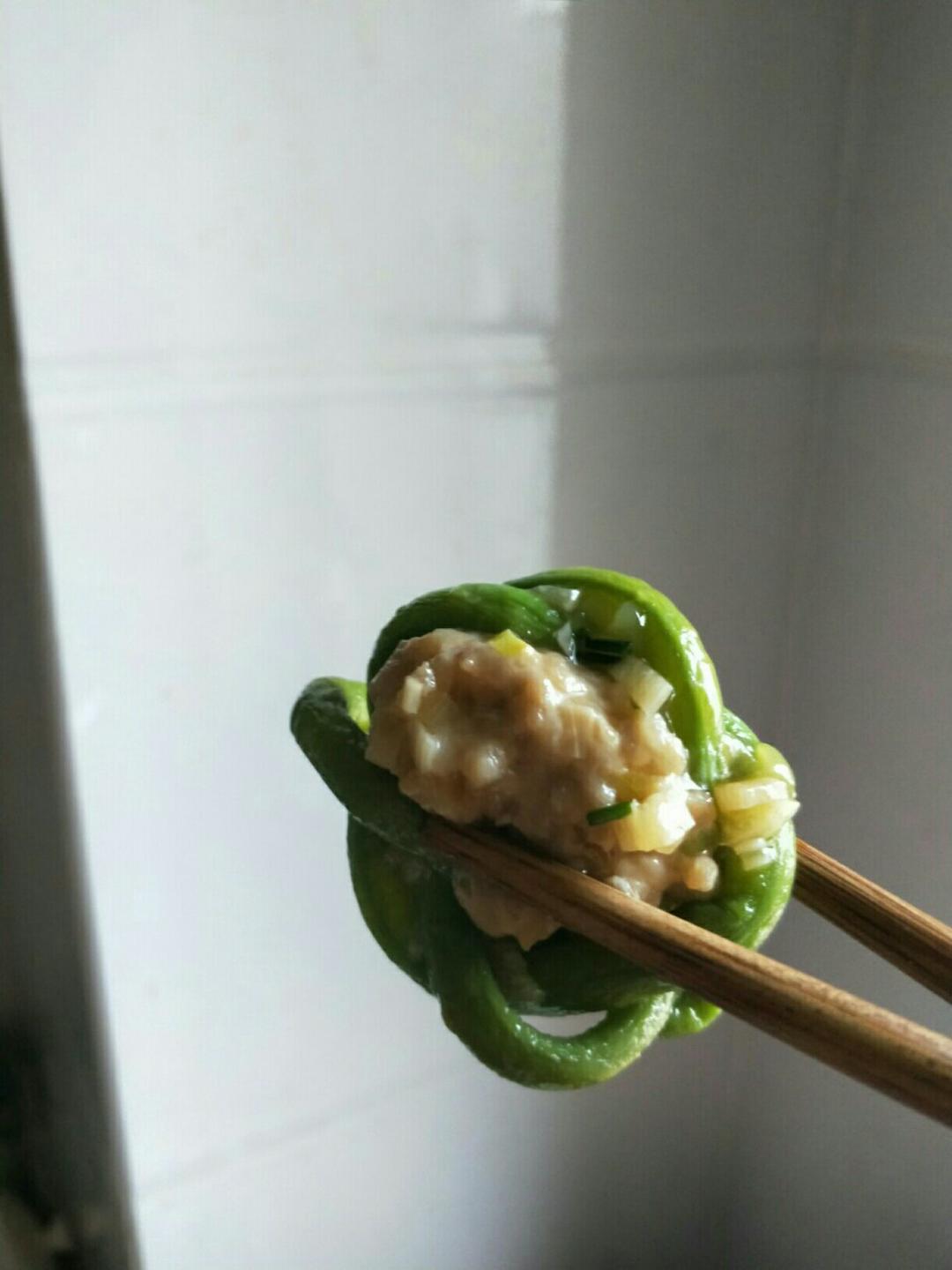 蒸出来的豆角酿肉