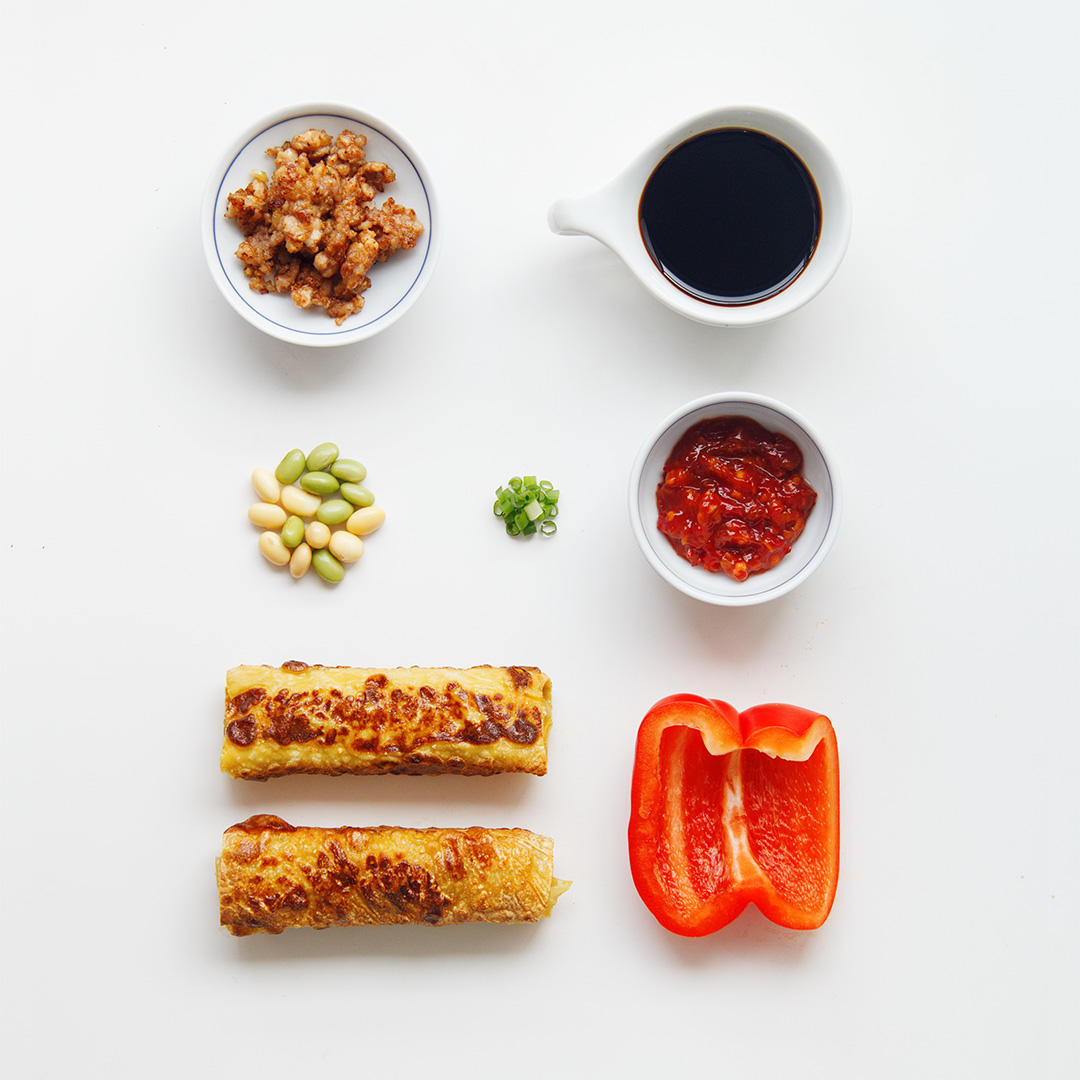 三刻321cooking做的【食材包】肉末千层豆皮卷