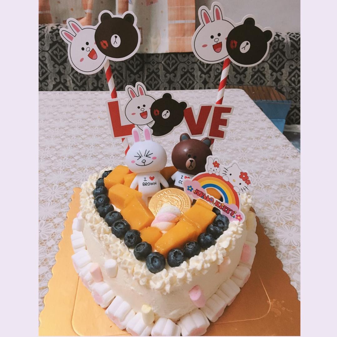 6寸心形生日蛋糕