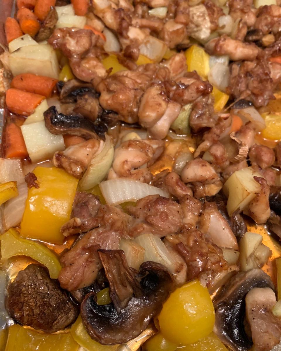 圣诞节🎄烤箱菜-杂蔬鸡腿肉