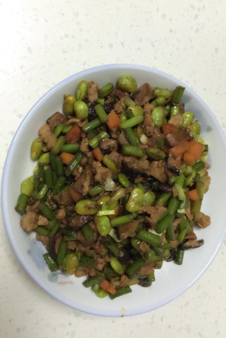 肉末炒蒜苗