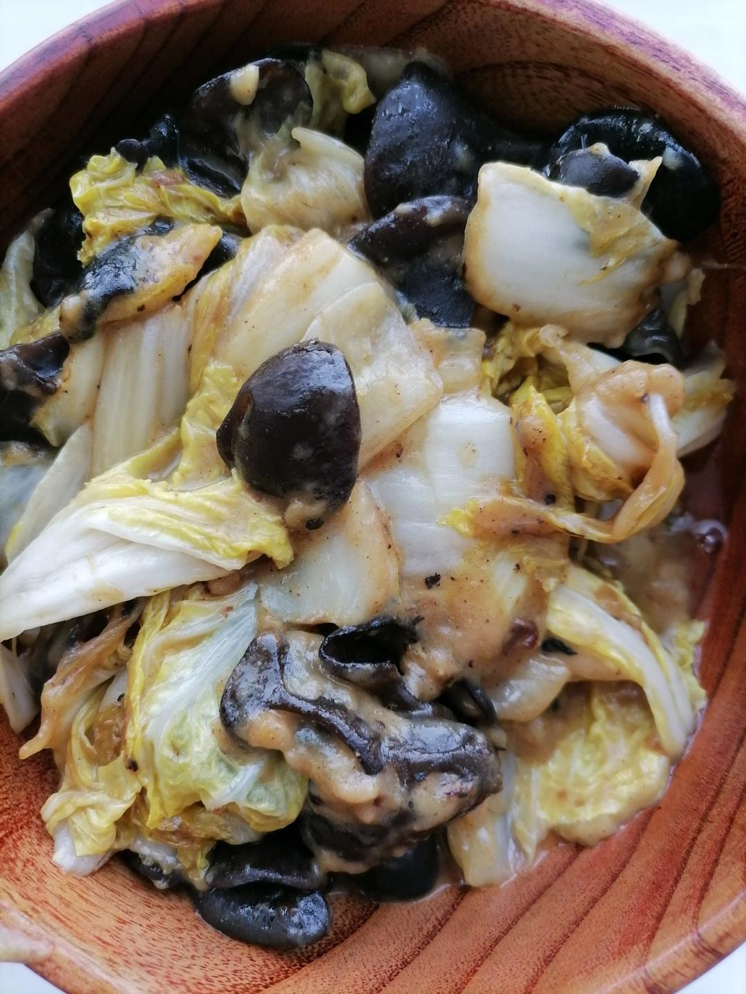 醋溜白菜+木耳