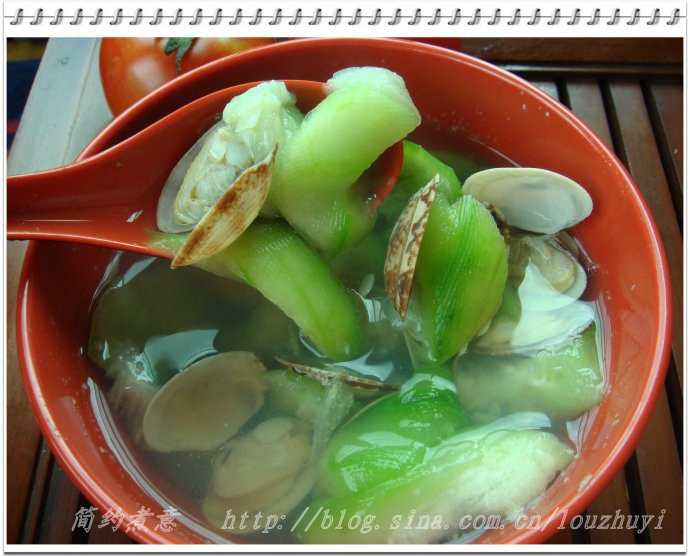 丝瓜文蛤汤