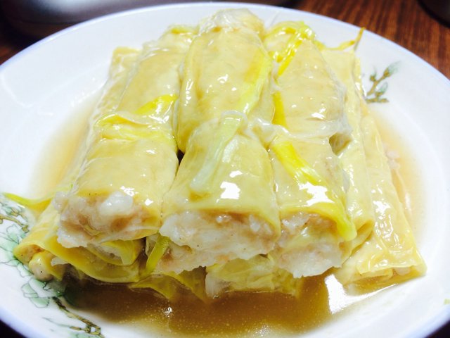 淮山肉末豆皮卷