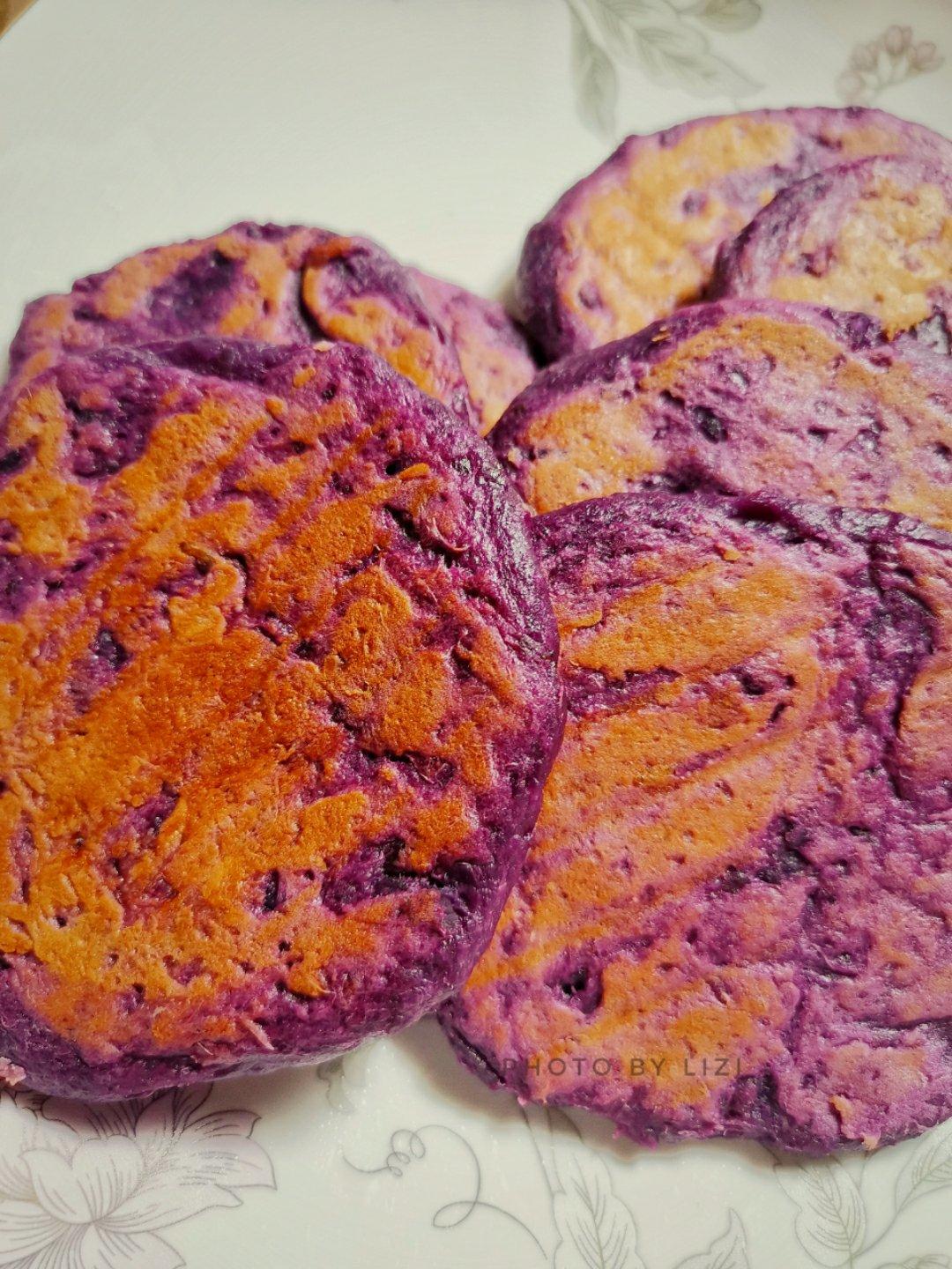 老少皆宜的健康早餐——紫薯饼+营养紫薯奶昔