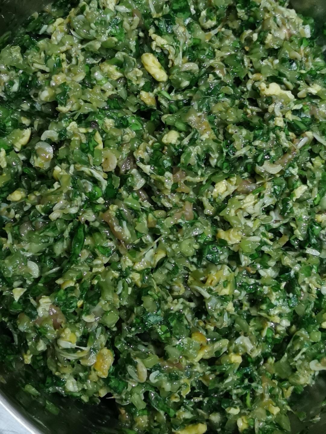 小白菜虾皮鸡蛋荞麦蒸饺