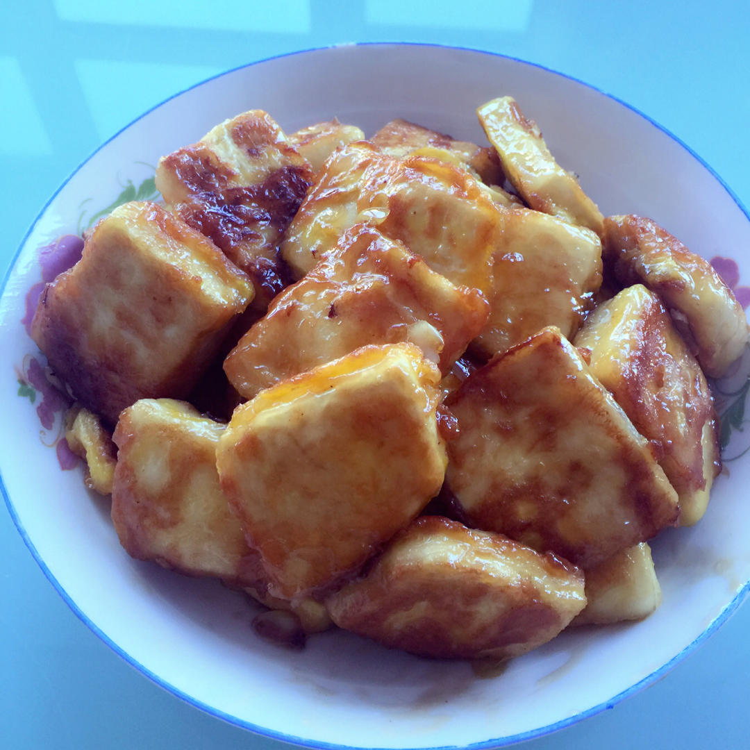 瓶装的雨做的外焦里嫩好吃无比的焦溜豆腐