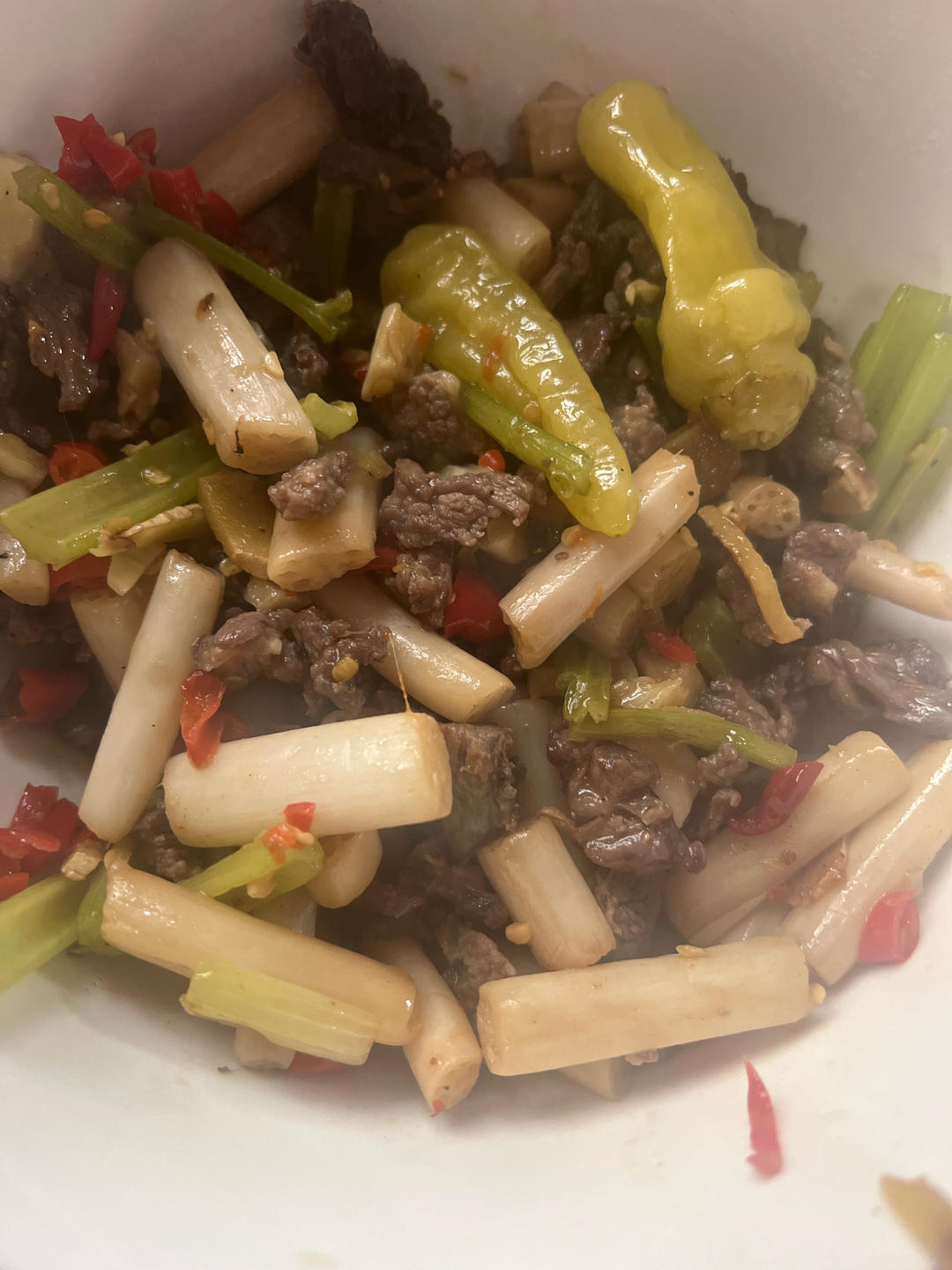 泡藕带炒牛肉（下饭菜）