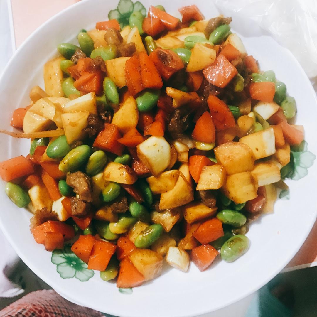 茭白毛豆鸡丁
