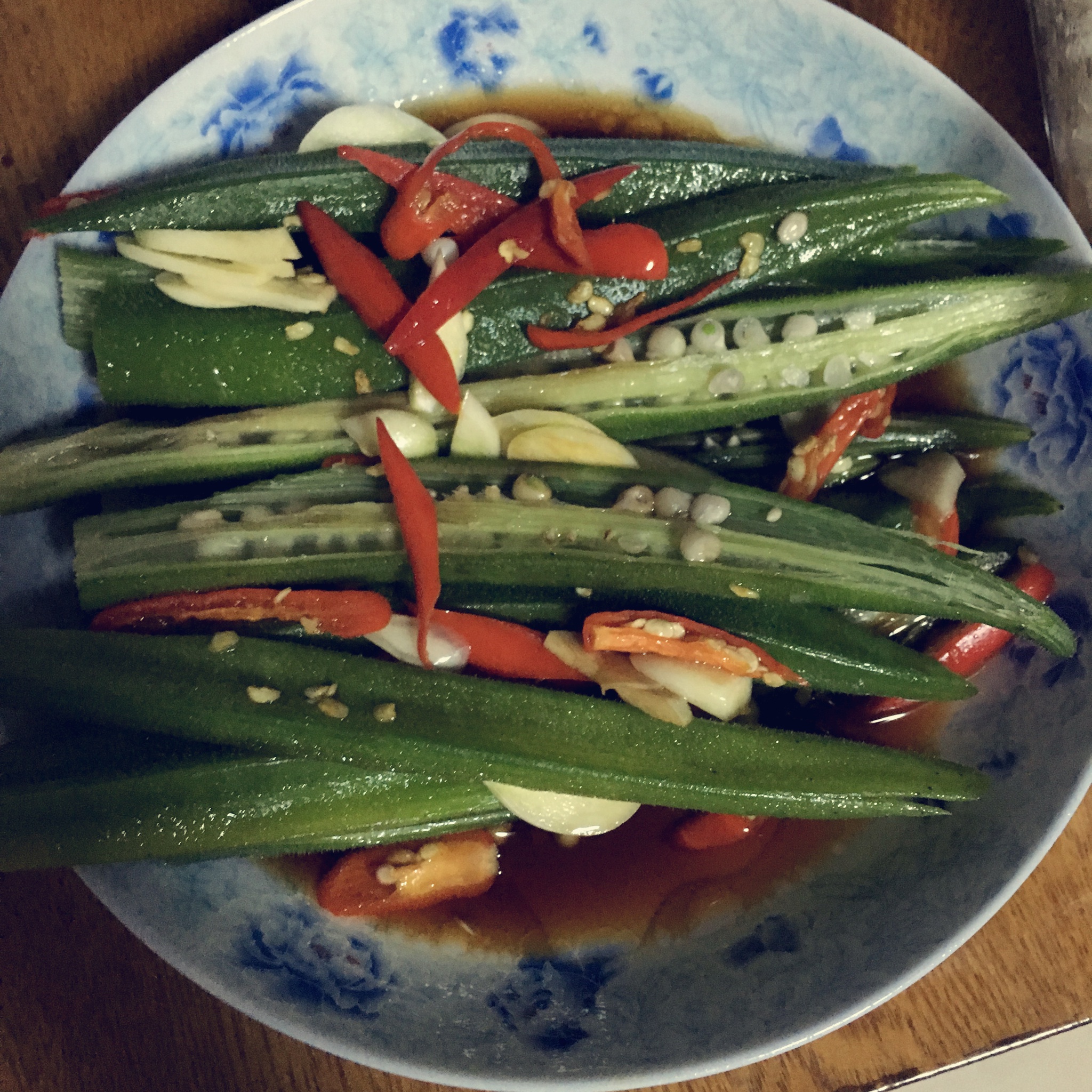 白灼秋葵