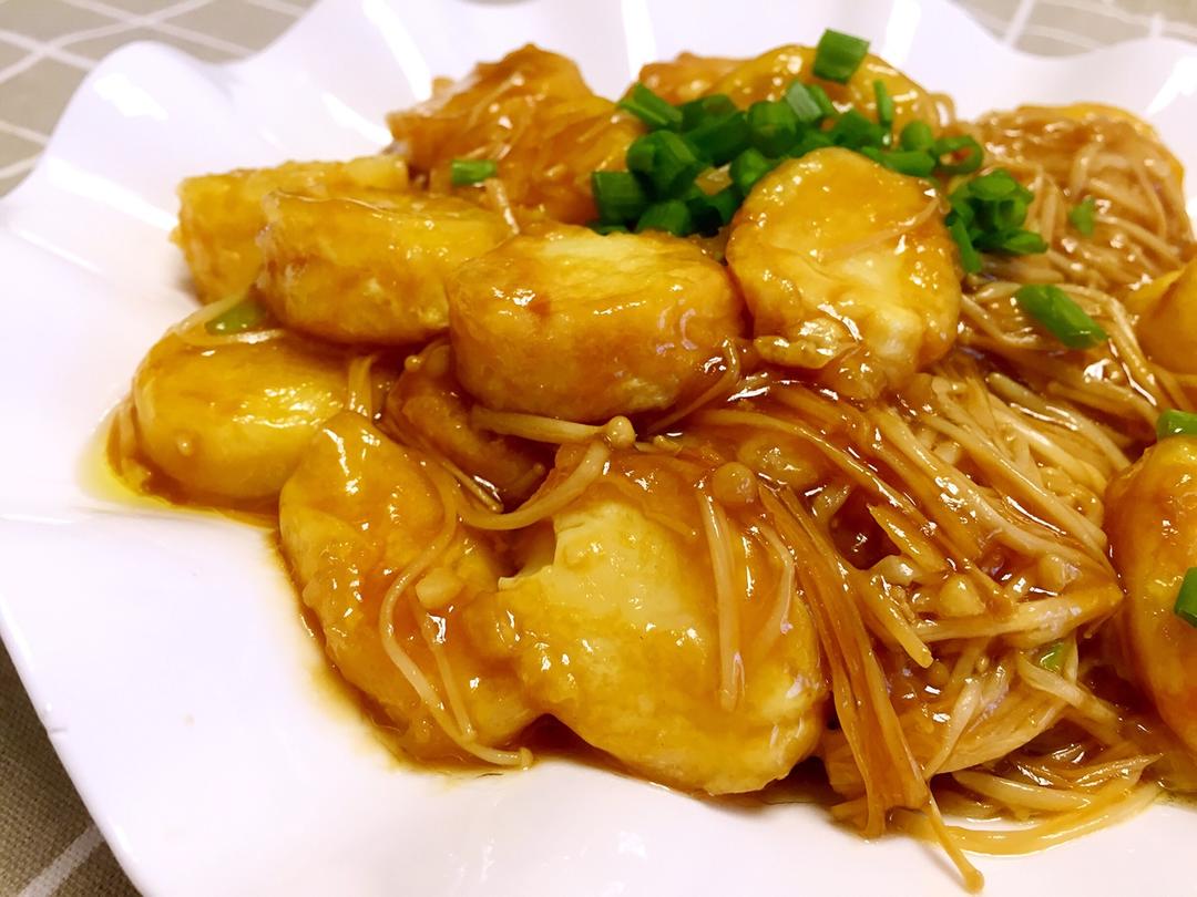 两语-三言做的超级下饭菜--金针菇日本豆腐