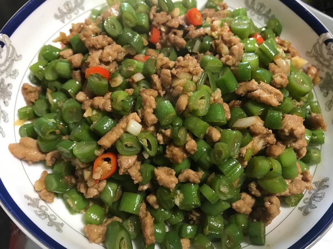 肉沫豆角下饭菜