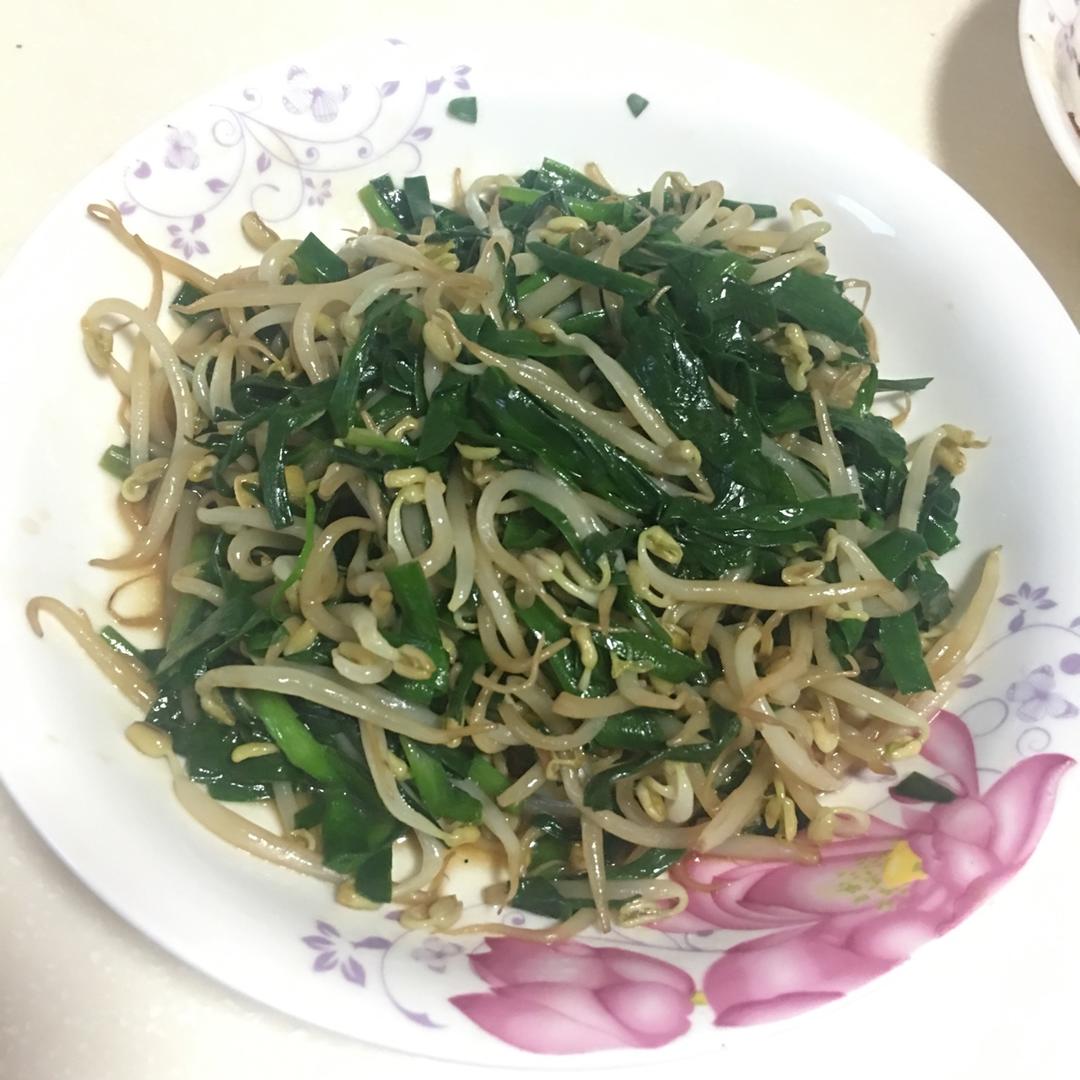 韭菜炒豆芽