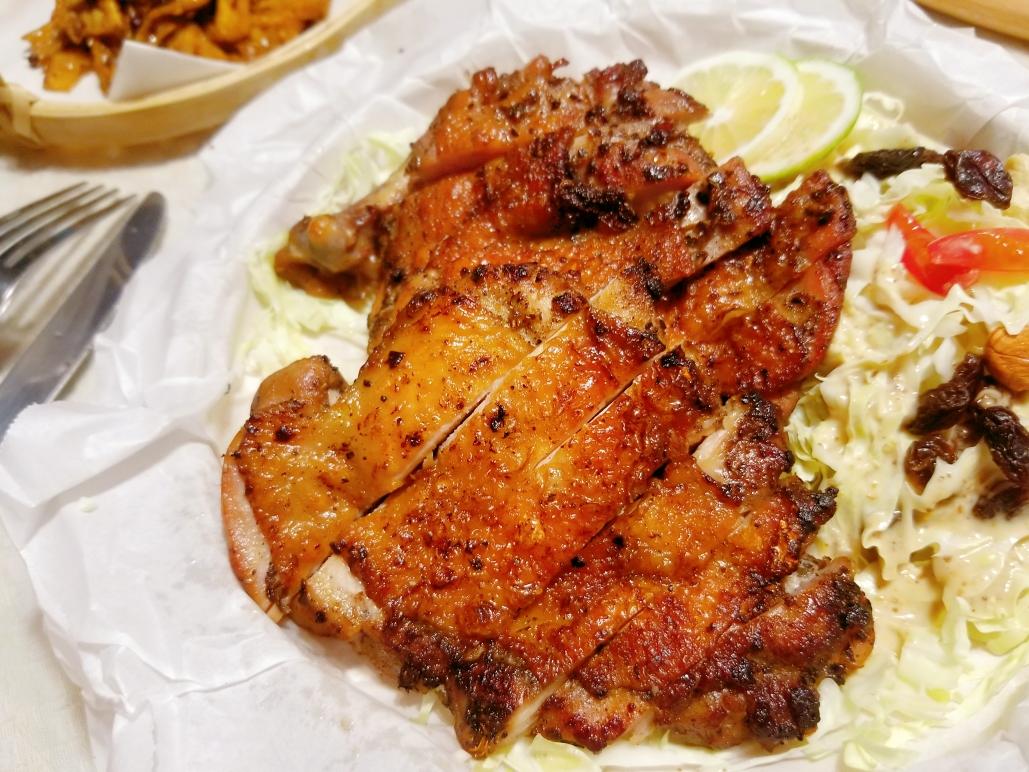 花椒烤鸡佐芝麻酱时蔬的做法