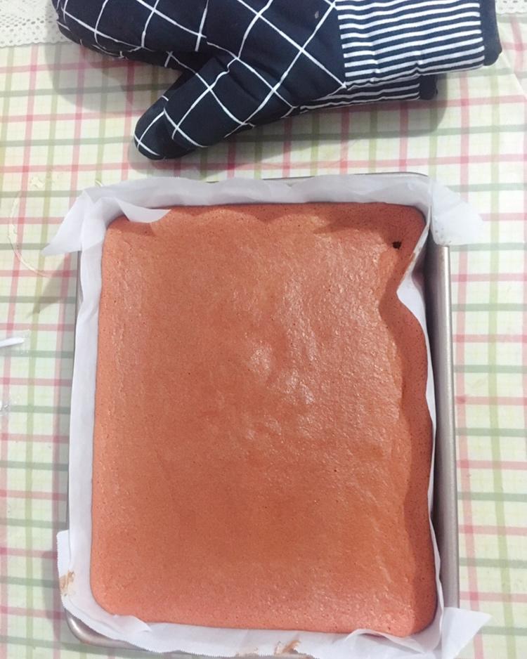 红丝绒蛋糕卷（完美毛巾底）