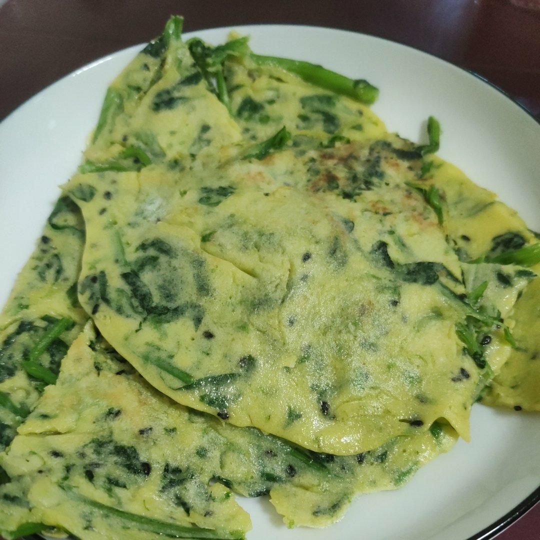 菠菜鸡蛋饼 超级简单               家常快手菜 早餐首选✌🏻