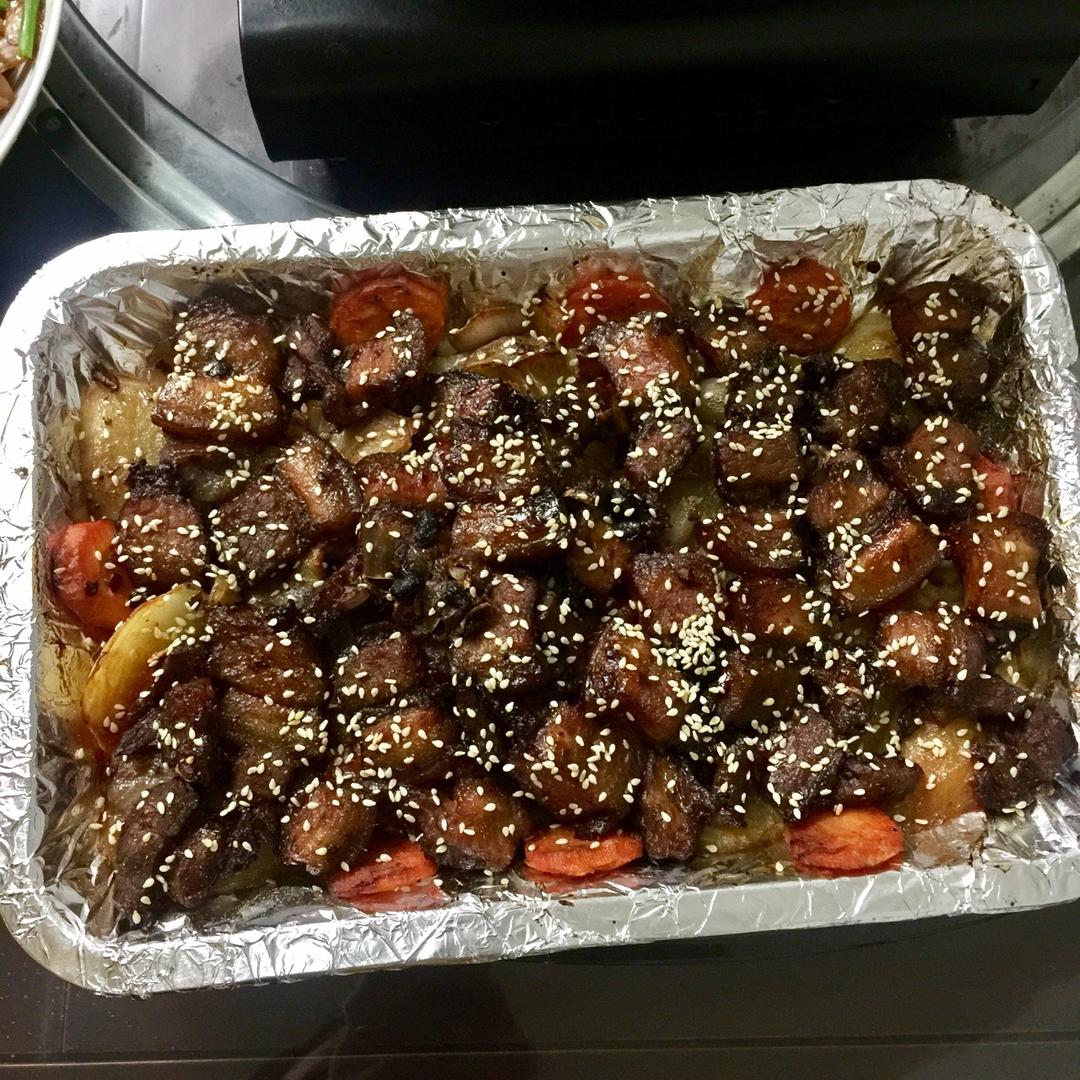 烤箱版土豆烤五花肉
