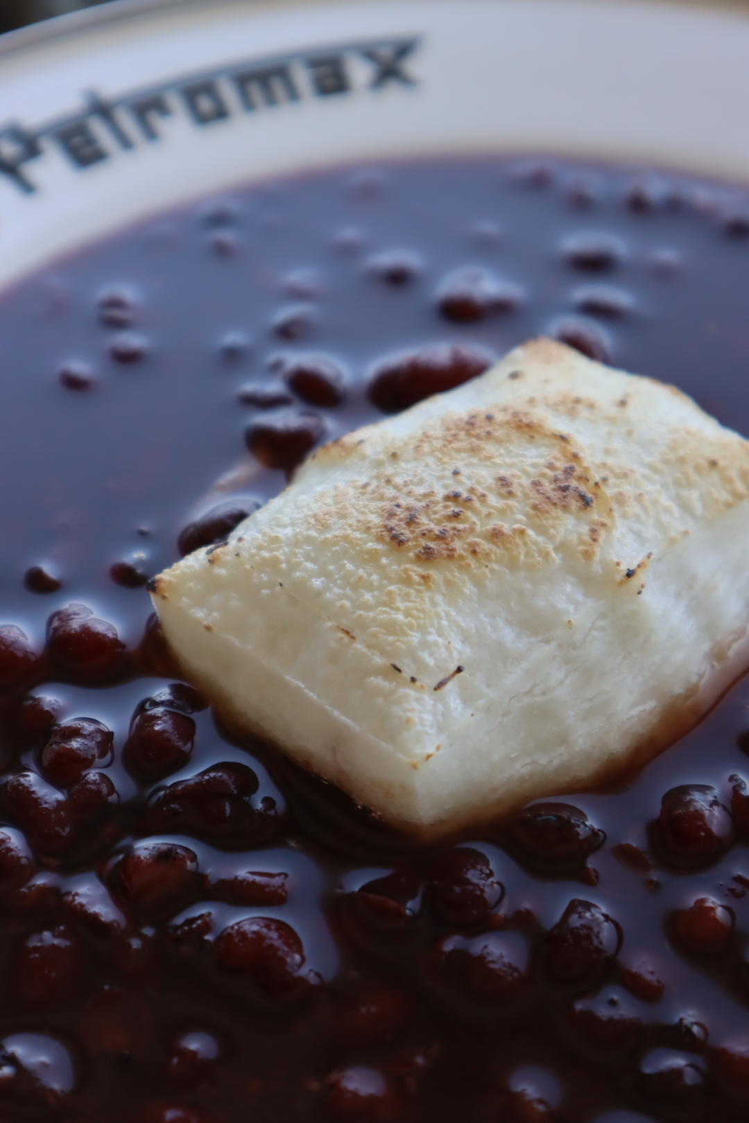 露营菜谱--红豆汤烤年糕