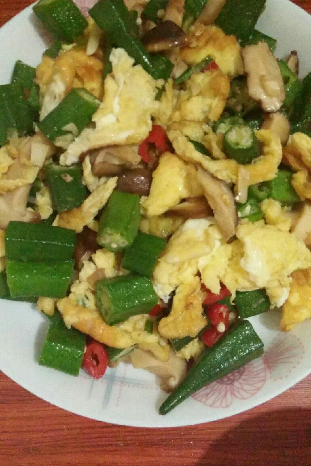 秋葵鲜菇炒蛋