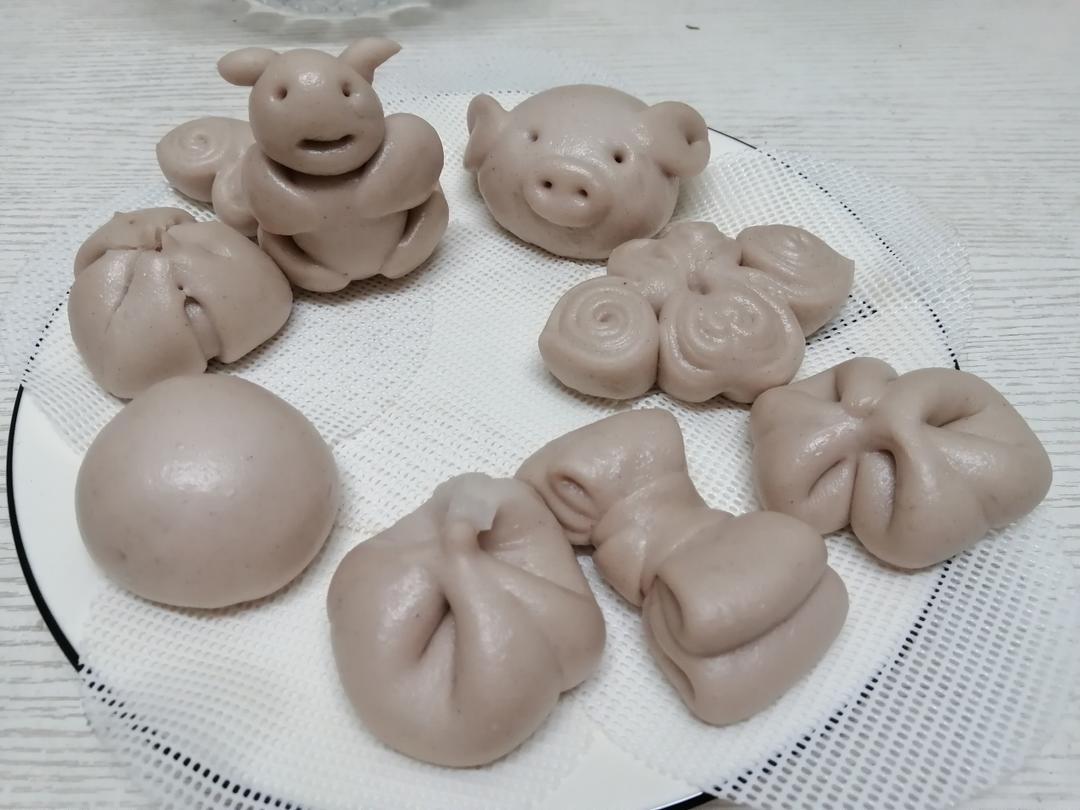 卡通馒头，小猪豆沙包，花样馒头