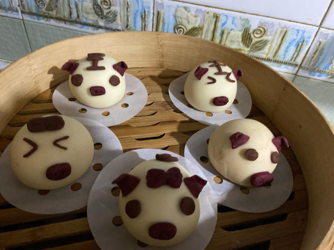 小猪奶黄包（全视频含和面过程）