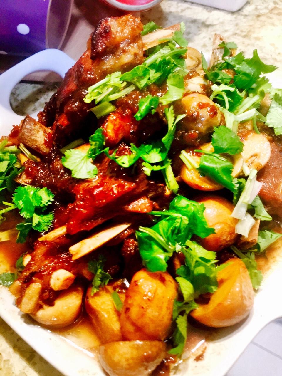 草菇孜然羊排的做法