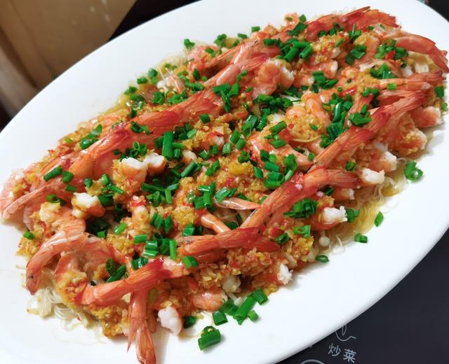 粉丝金针菇蒸虾的做法