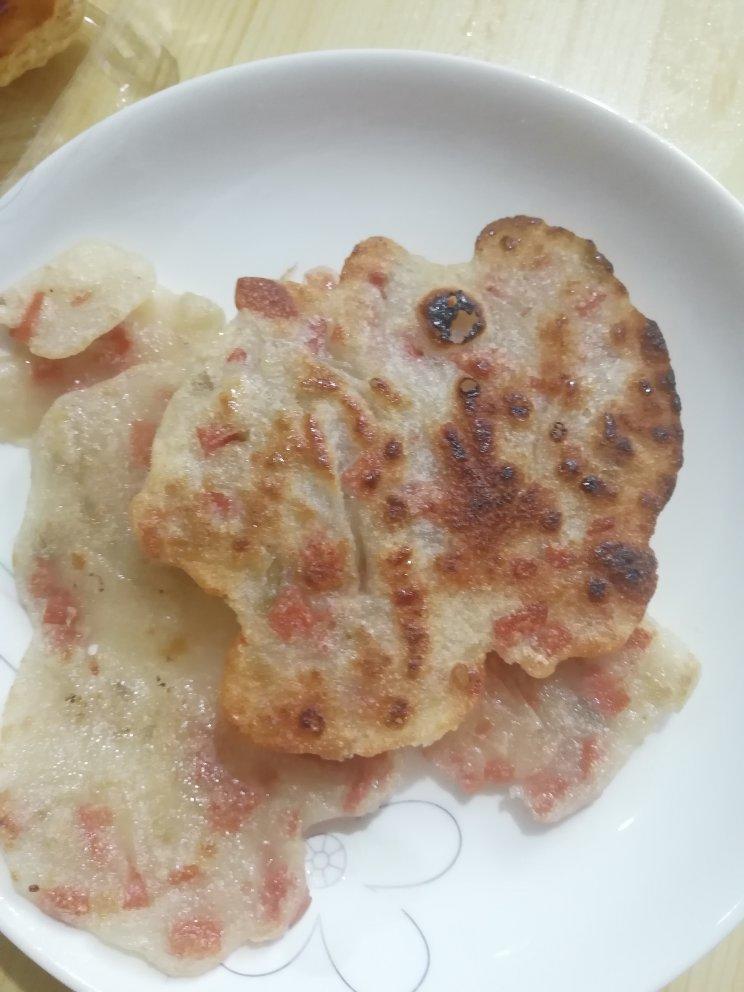 五分钟搞定的早餐饼-----榨菜火腿肠煎饼