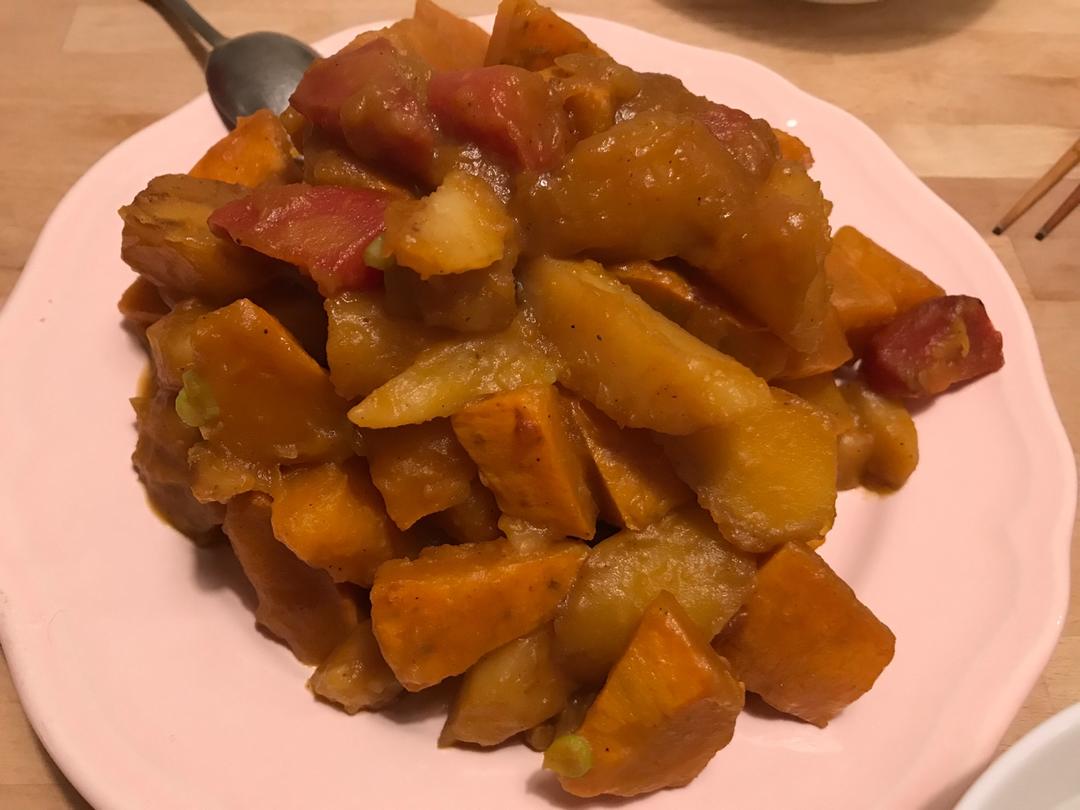 南瓜炖土豆