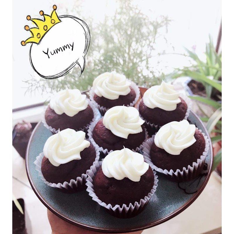 传统红丝绒杯子蛋糕（极软无泡打粉）Red velvet cupcake