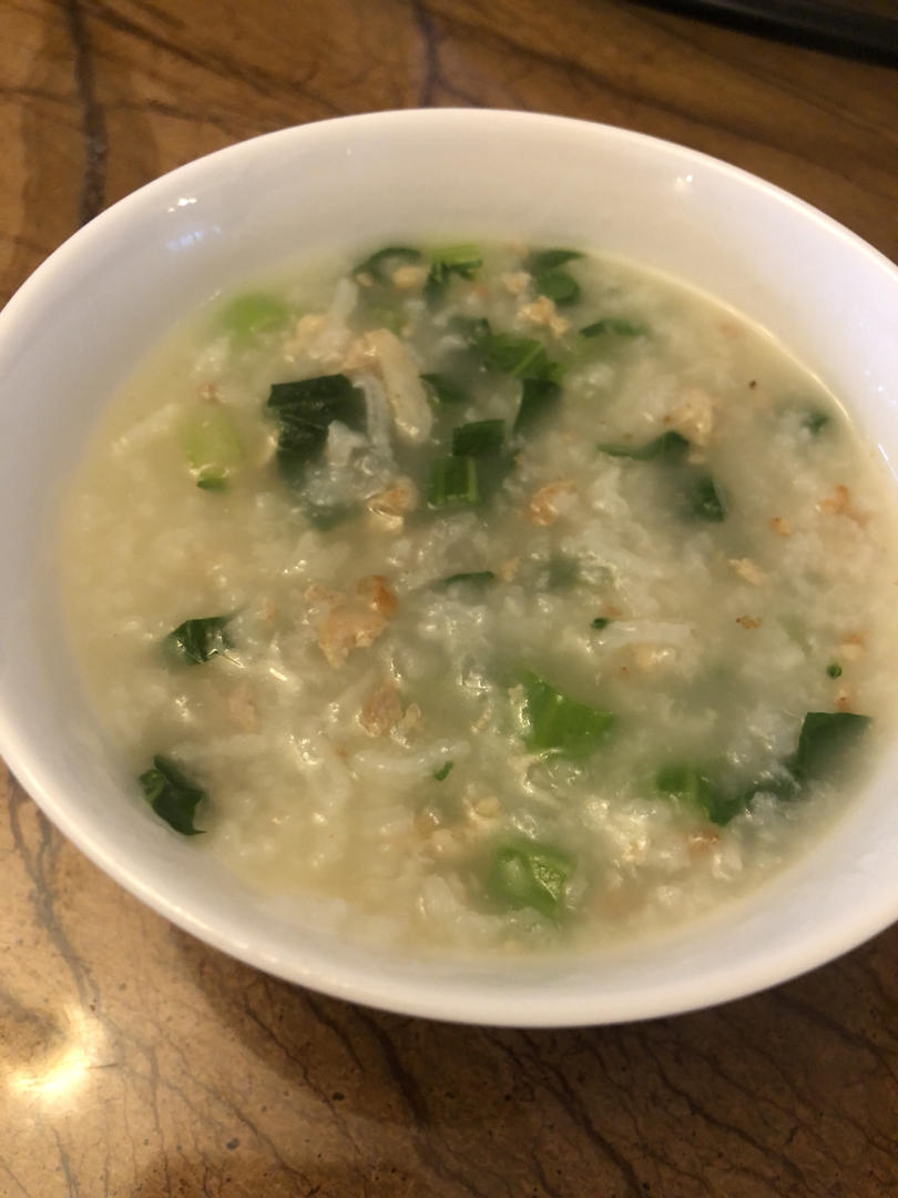 聊慰我心-肉末青菜粥