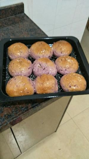 紫薯绿豆泥面包的做法 步骤3