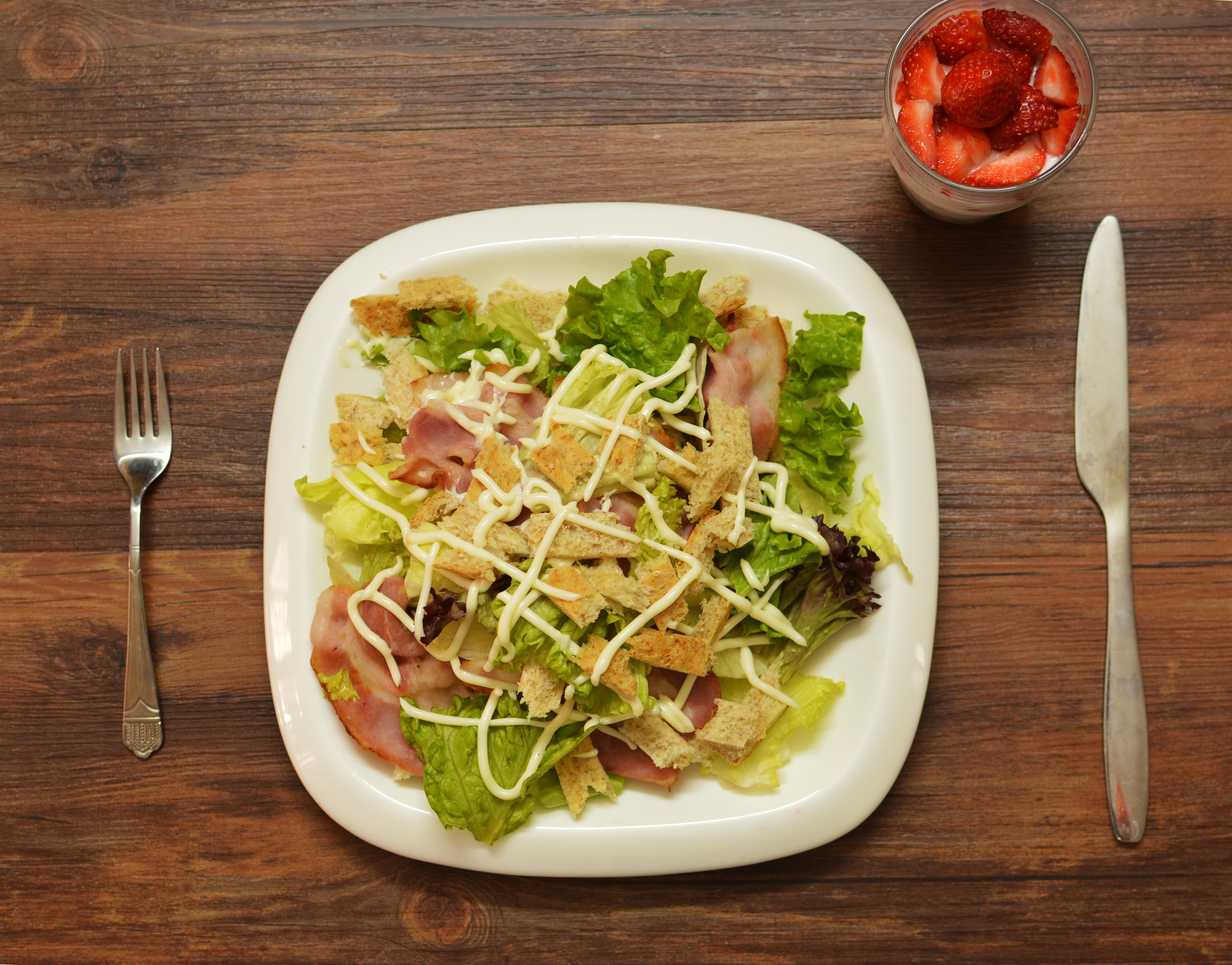 sammi谢做的培根蔬菜沙拉