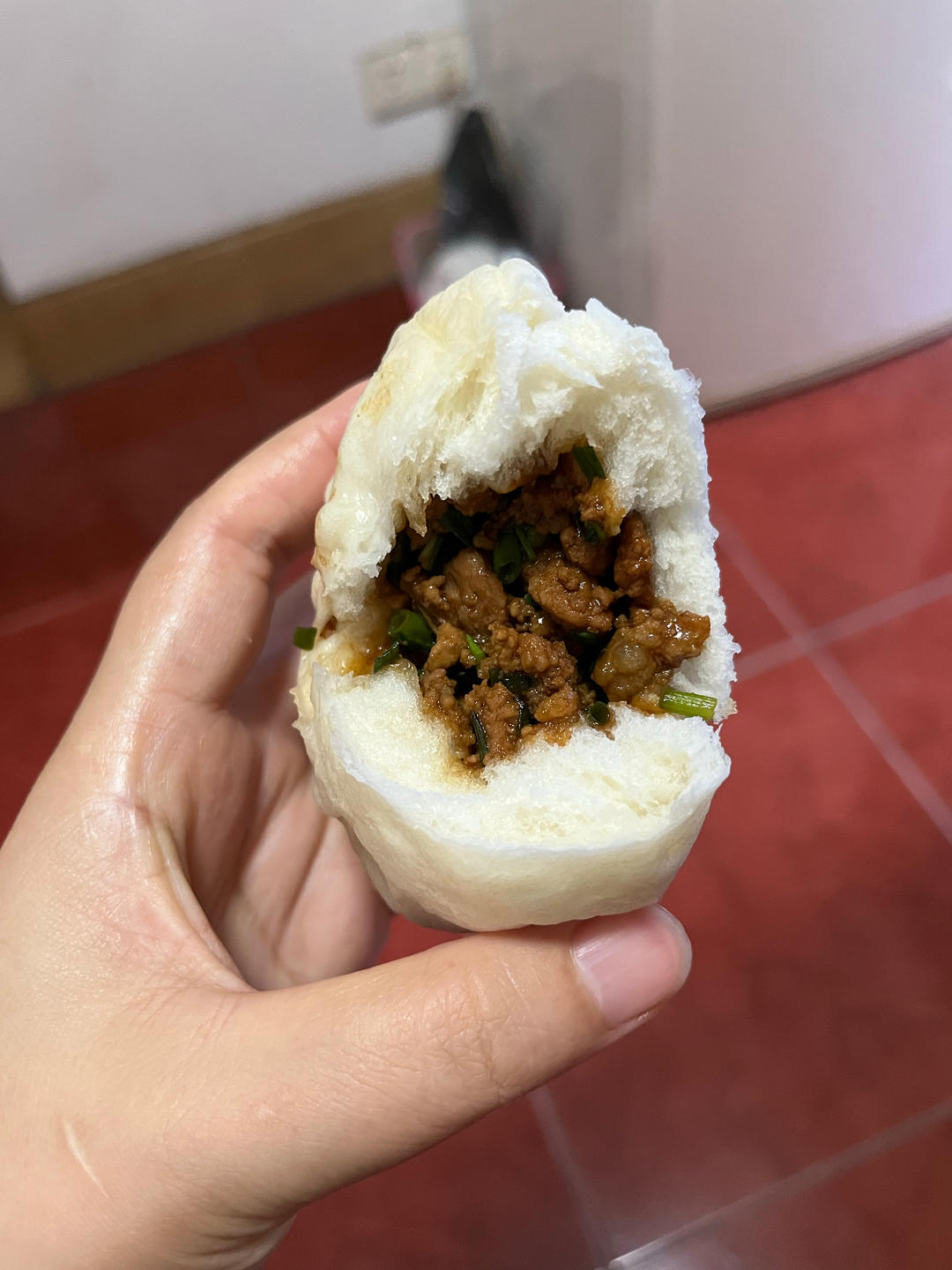 一口吃到很多肉的酱肉包