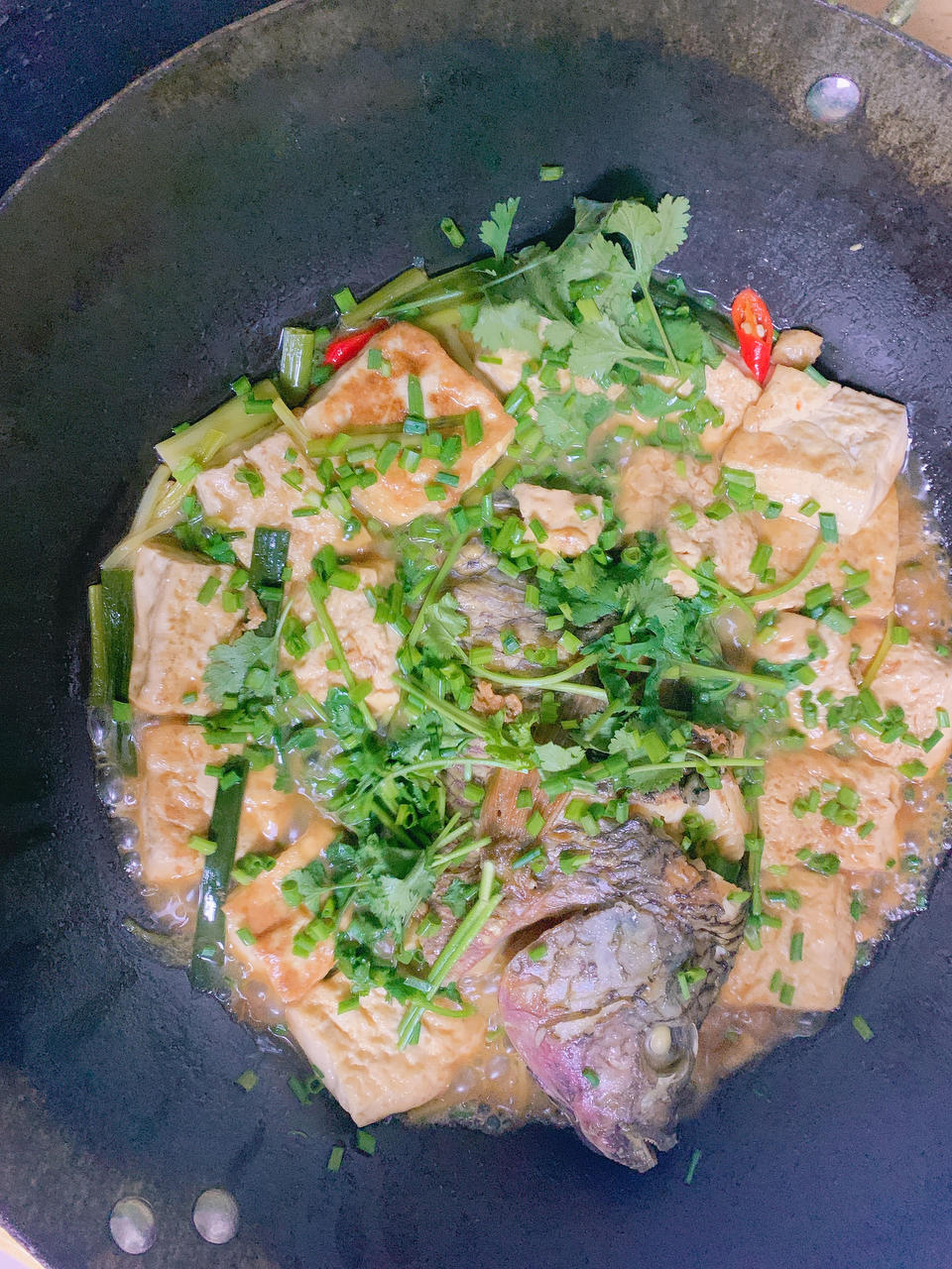 红烧罗非鱼豆腐