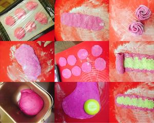 小仙女的早餐粉红少女心💕椰蓉火龙果花式面包🍞网红火烈鸟面包的做法 步骤4