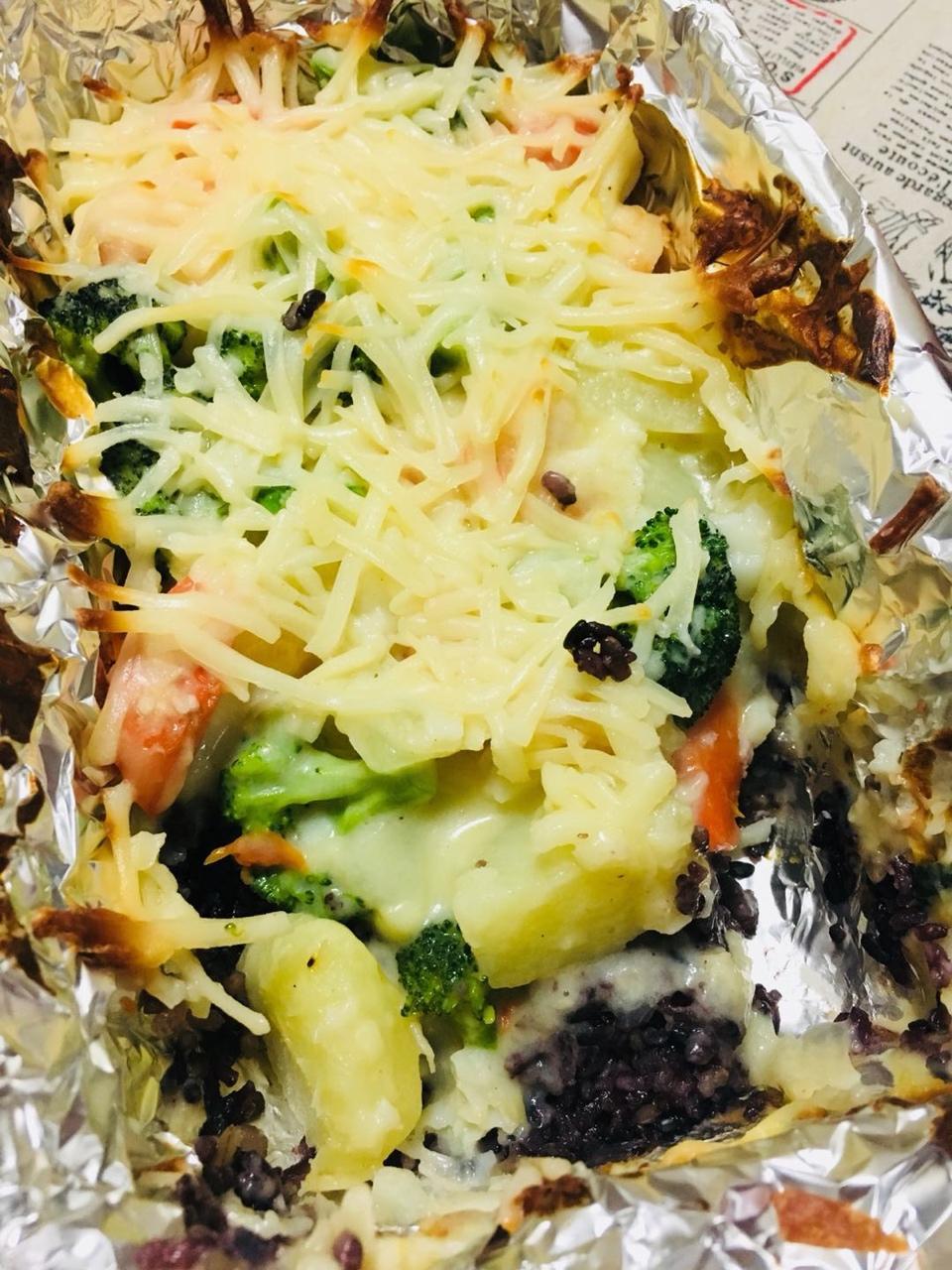 三文鱼奶油炖菜+芝士焗饭【曼食慢语】