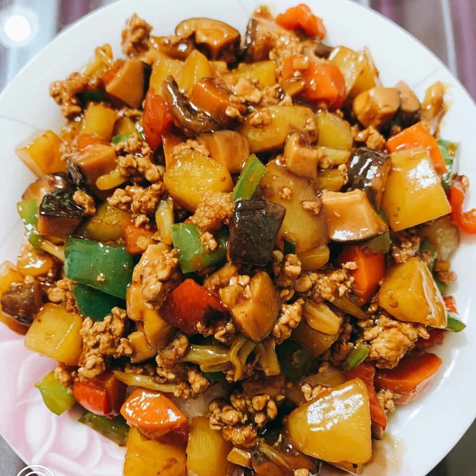㊙️香菇土豆肉沫拌饭❗️比外卖还好吃