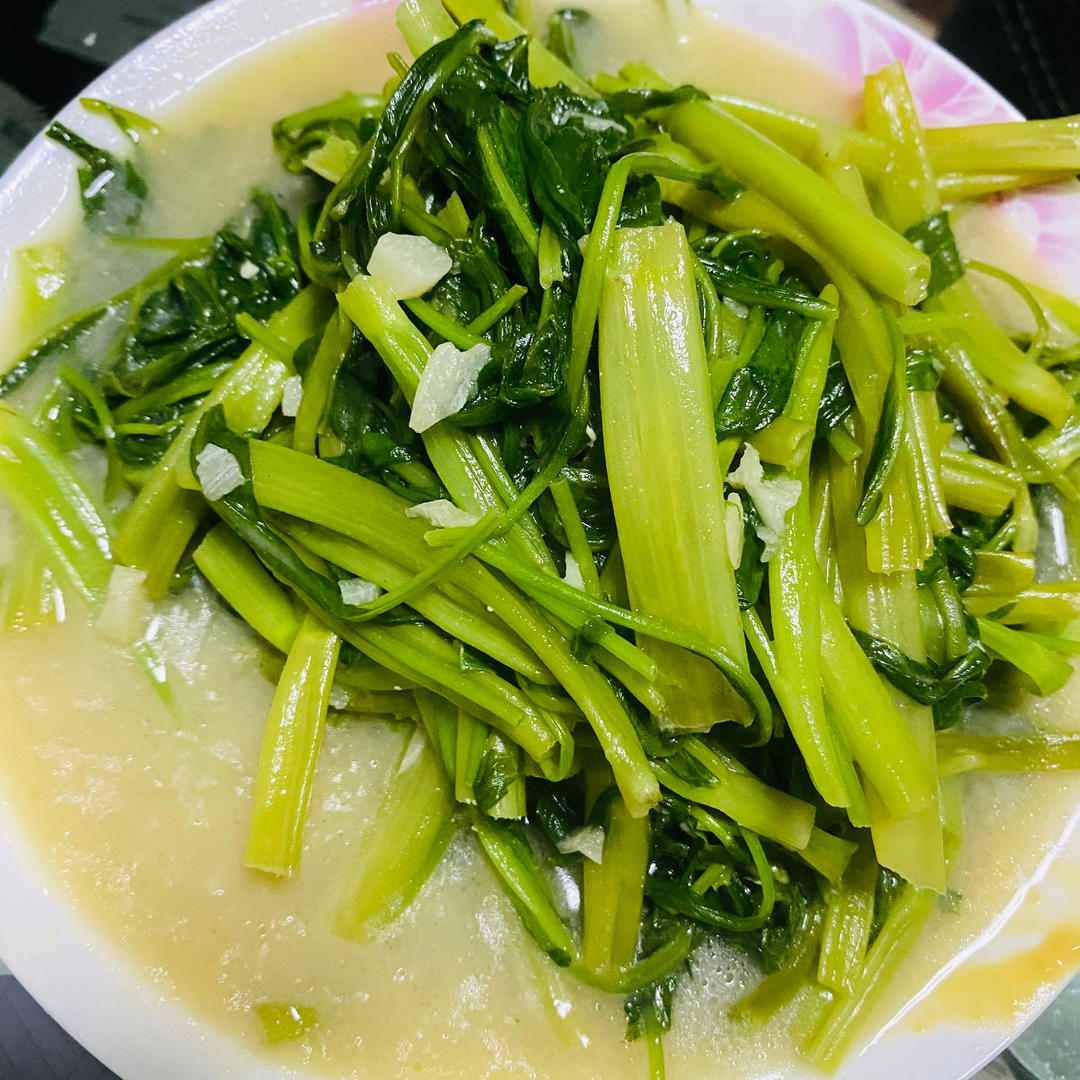 蒜蓉腐乳空心菜（食堂师傅教的）