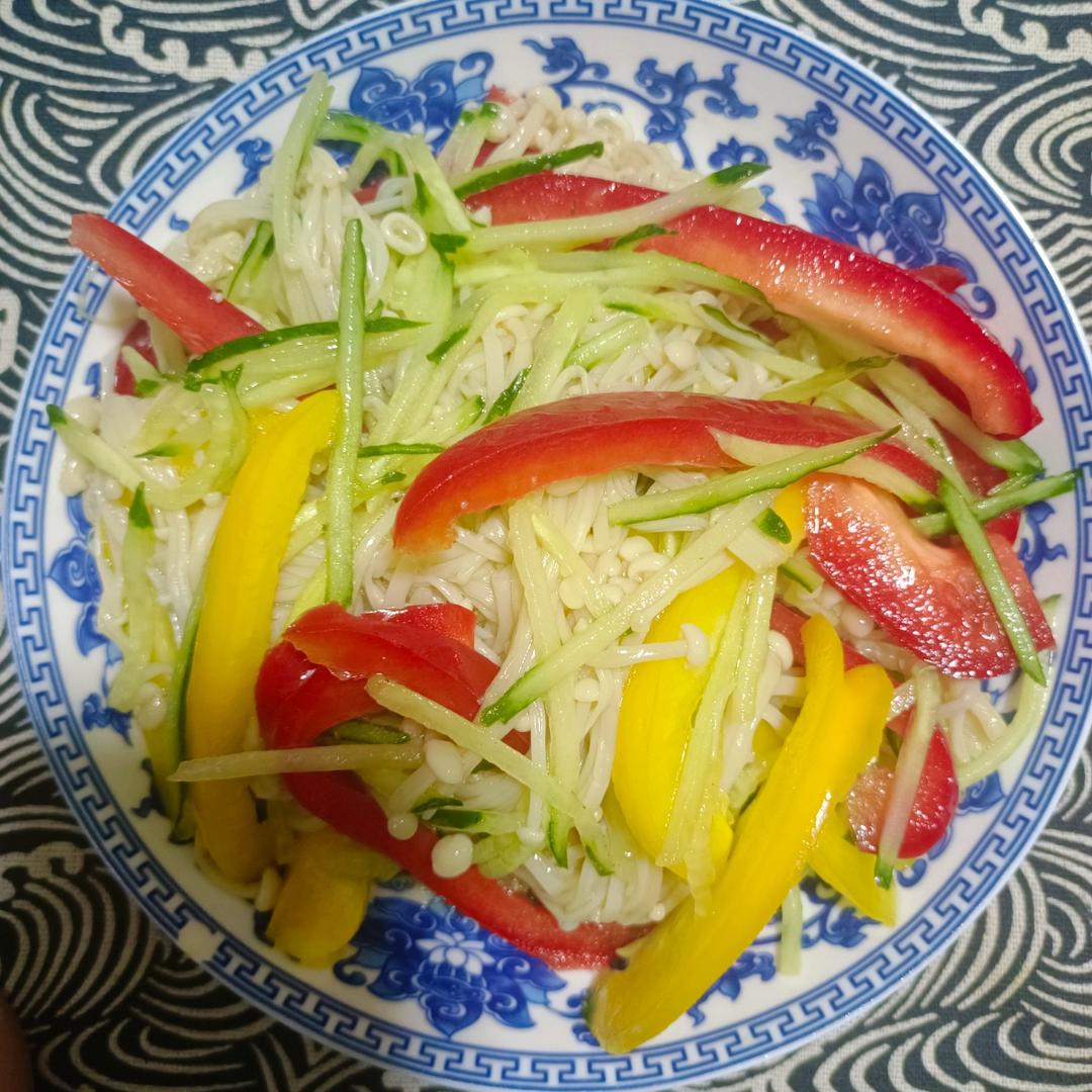 彩椒金针菇