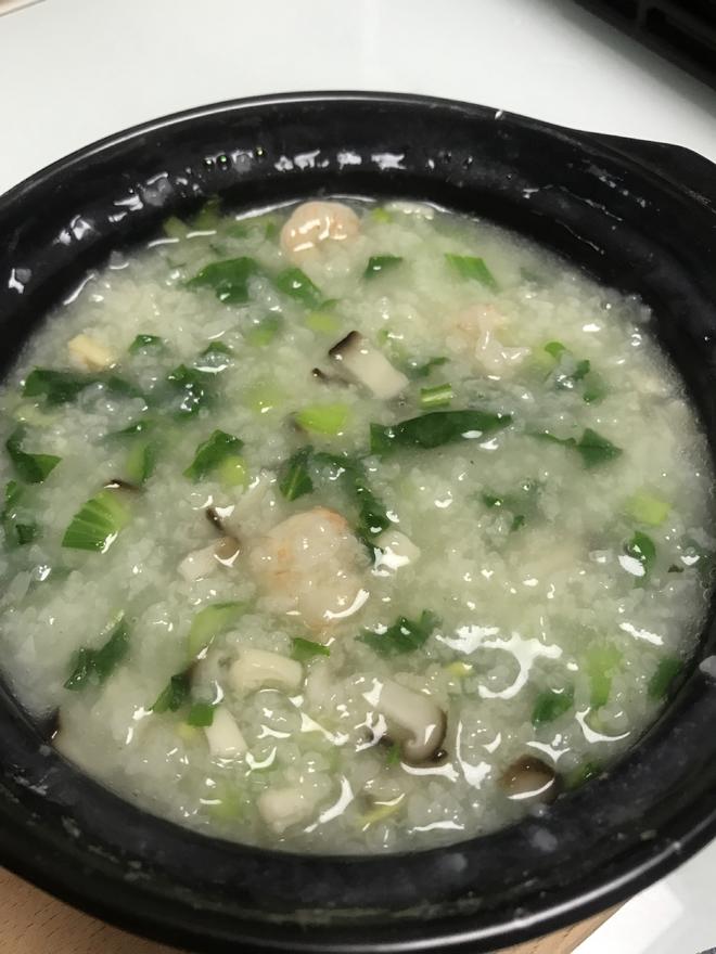 瑶柱虾仁菜菇粥的做法