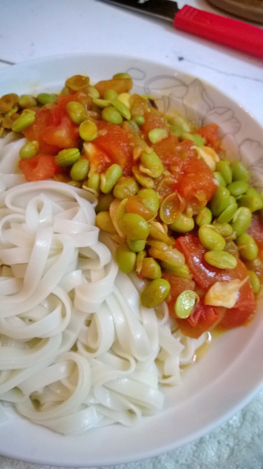 肉末番茄烧毛豆